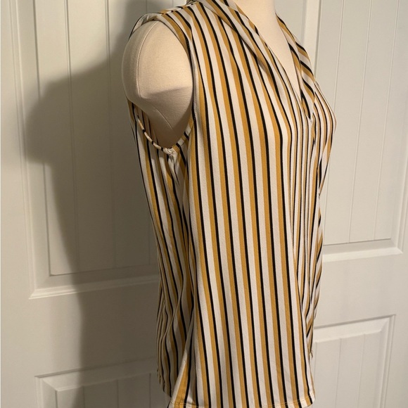 Adrianna Papell Brown Tan Wrap Blouse - Picture 3 of 6